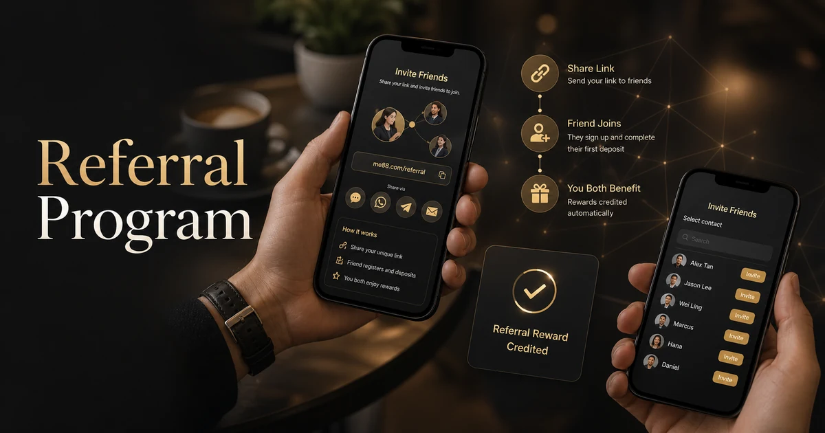 ME88 Referral Bonus Malaysia
